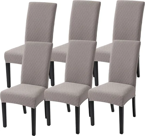 Miniatura 8 de SearchI Juego de 4 fundas para sillas de comedor, elásticas con estampado floral, fundas deslizables para sillas Parsons de spandex, removibles