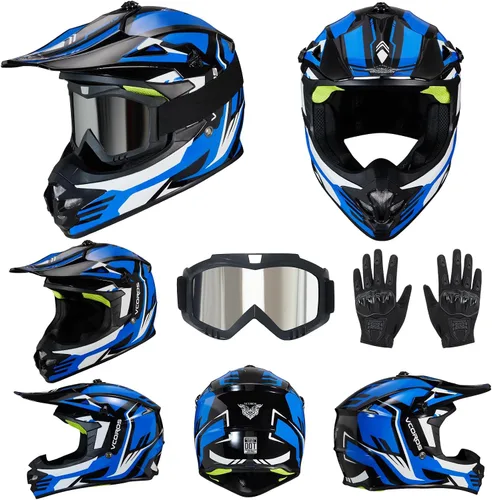 Miniatura 2 de VCOROS - Casco de bicicleta de tierra para niños, casco de motocicleta para jóvenes, RY001 - Casco de cara completa para niños para ATV BMX UTV