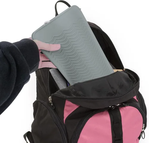 Miniatura 6 de 3 piezas de alfombrilla de silicona resistente al calor con bolsa para alisador de pelo, rizador, plancha plana y herramientas calientes