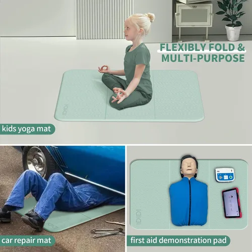 Miniatura 7 de Almohadilla de ejercicio plegable para gimnasio o uso doméstico, (1.2 x 14 x 24 pulgadas), extra gruesa y ancha, almohadilla multifuncional