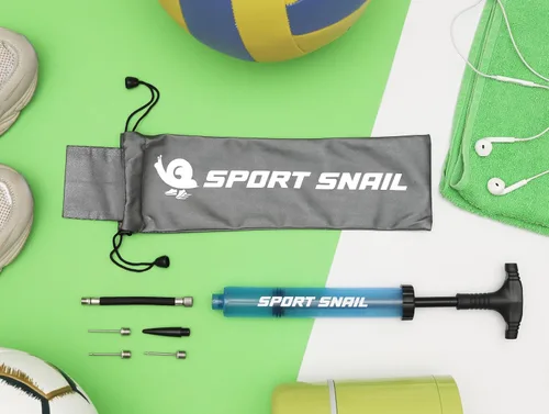 Miniatura 9 de Bomba de mano para pelotas – Bomba de aire portátil con aguja de 3 piezas y estuche compacto – Inflador de pelota deportiva pequeña – Voleibol