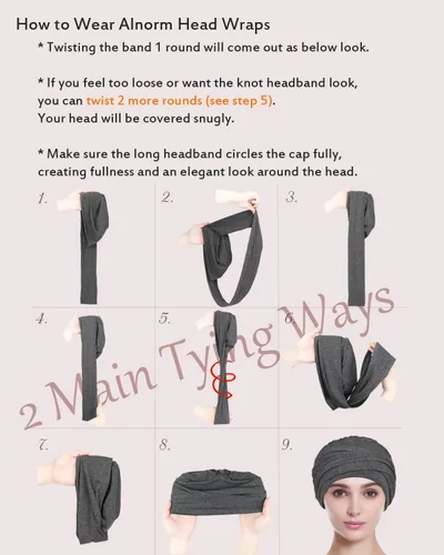 Miniatura 4 de Alnorm Gorro de quimioterapia, sombrero de viscosa de bambú para mujer, turbante para la cabeza para mujer