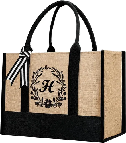 Miniatura 38 de Bolsa de mano personalizada de yute para mujeres, regalos para el día de la madre, regalo de Navidad de cumpleaños para mujeres y amigas