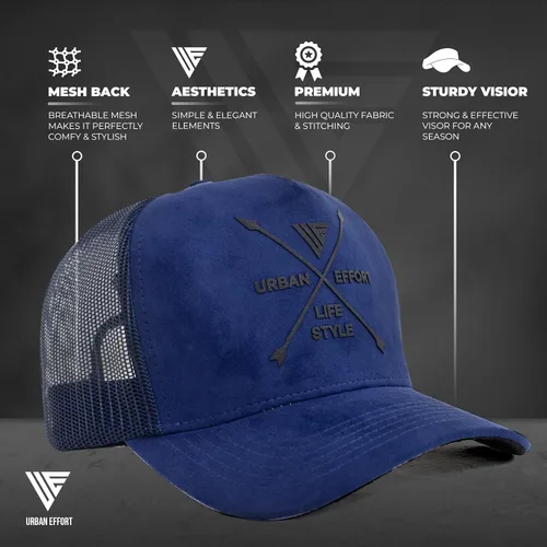Miniatura 157 de Urban Effort Gorra trasera de malla, para hombres y mujeres, gorra de béisbol de 5 paneles, gran cierre a presión para caza y senderismo