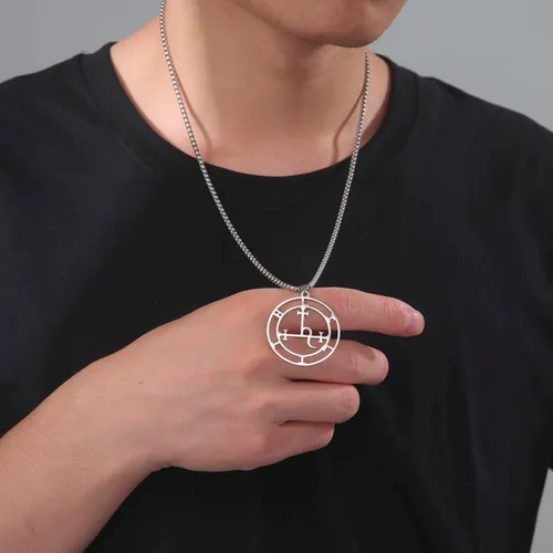 Miniatura 20 de EUEAVAN Sigil of Lilith Collar para mujeres y hombres Hécate gótico Lilith Diosa Sigil colgante Lucifer Signo mitología pagana joyería regalo