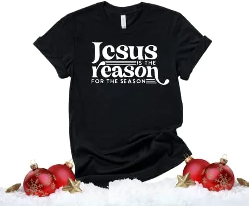 Miniatura 5 de Jesus Is The Reason For The Season Shirt, Christmas Shirts for Women Plus Size, Faith Based Christmas Tshirt, Stocking Stuffers Christian Gifts