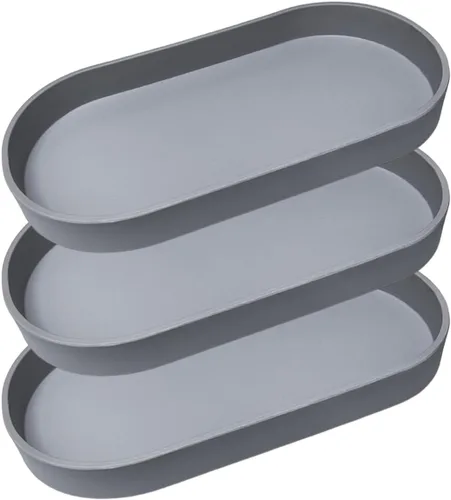 Miniatura 11 de Bandeja pequeña negra (10 pulgadas), bandeja ovalada organizadora de encimera Serving Seasoning, Salt and Pepper, Soap, Perfume, Coffee Accessory