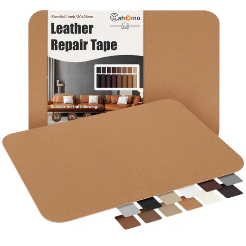Cahomo - Cinta de parches autoadhesivos para reparación de cuero para sofás - 8x11 pulgadas, kit de reparación para vinilo y cuero para muebles,