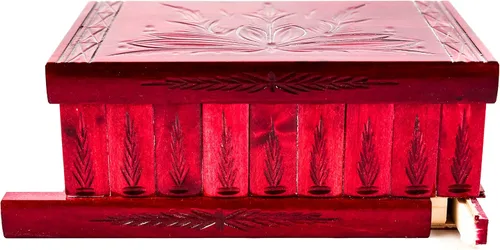 Miniatura 4 de Caja de rompecabezas de madera hecha a mano (grande) clave oculta secreta y compartimento de almacenamiento para anillos, collares, pendientes