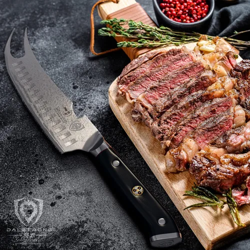 Miniatura 9 de Dalstrong Pitmaster - Cuchillo para barbacoa y carne, 8 pulgadas, serie Shogun ELITE, punta bifurcada y abridor de botellas, cuchillo de cocina