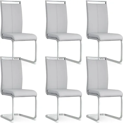 Miniatura 53 de Baysitone Juego de 6 sillas de comedor modernas, sillas laterales de comedor, sillas de cocina con asiento acolchado de piel sintética y respaldo