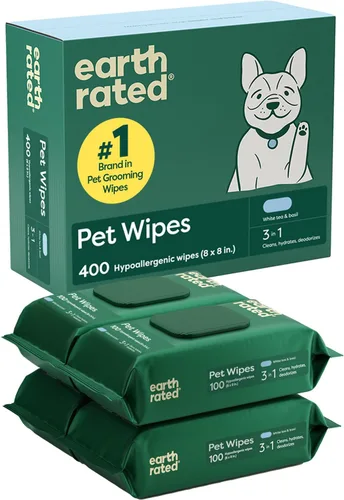 Miniatura 10 de Earth Rated XL - Toallitas para mascotas para perros y gatos, limpieza hipoalergénica y sin perfume de 3 en 1, desodorizante e hidratante extra