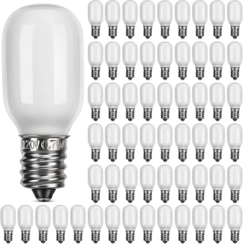 Miniatura 12 de Meonum 6 Piezas Bombillas de Repuesto de Aldea Navideña, Bombillas LED T20 con Base de Candelabro E12, Accesorios de Luz de Repuesto de 0.7 W 120 V