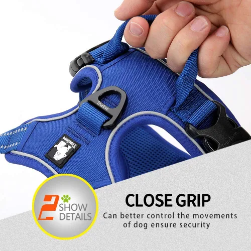 Miniatura 5 de JUXZH Truelove Arnés para perro sin tirones con mango de fácil control y 2 accesorios para correa, chaleco reflectante ajustable para mascotas Azul