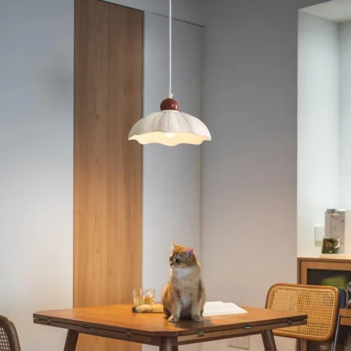 Miniatura 3 de Araña moderna - Lámpara colgante de resina retro para decorar la habitación de los niños, luz colgante moderna blanca ajustable para isla de cocina
