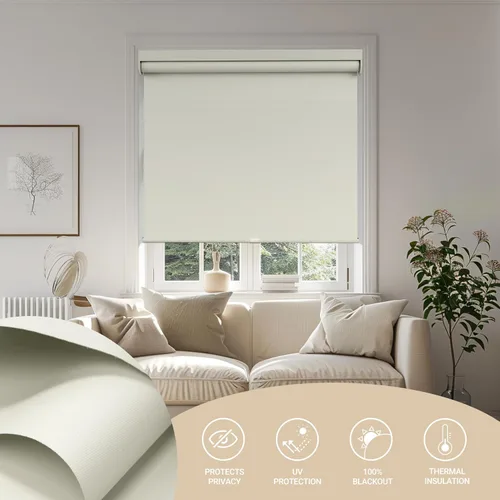 Miniatura 3 de Persianas enrollables opacas para ventanas, persiana enrollable color combinada, protección UV, persianas de tela con aislamiento térmico