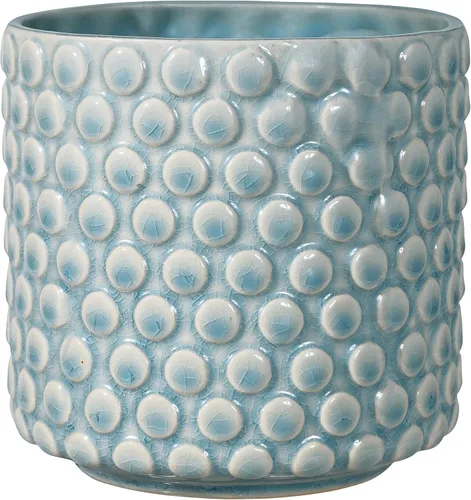 Miniatura 16 de Bloomingville Maceta de cerámica – Maceta negra de 5 pulgadas con lunares – Maceta moderna de cerámica con esmalte agrietado – Sin agujeros
