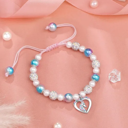 Miniatura 4 de JoycuFF Daughter Granddaughter Niece Pink Pearls Charm Bracelets for Girls Valentine's Day Birthday Back to School Christmas Gift for Girls
