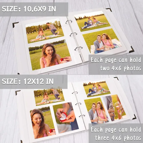 Miniatura 4 de Vienrose Páginas de Recambio para Álbum de Fotos 9x10.6 Pulgadas Álbum de Fotos Autoadhesivo de 3 Anillos 10 Hojas / 20 Páginas