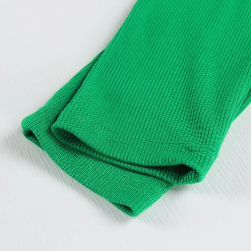 Miniatura 3 de Artfish Top corto básico de manga larga con cuello cuadrado para mujer