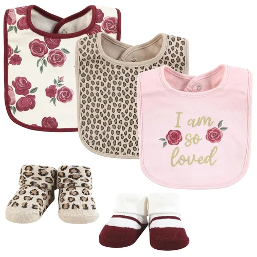 Miniatura 31 de Hudson Baby Conjunto de babero y calcetines unisex de algodón para bebé, Tamaño único Chica Calabaza