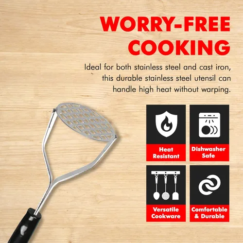 Miniatura 3 de Chef Craft Select - Machacador resistente, 10.25 pulgadas, acero inoxidable/negro