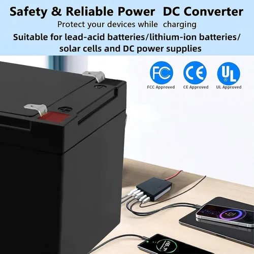 Miniatura 3 de 12V 24V a USB USB-C Buck Conversión Cargador Multi Puerto Adaptador Salida DC 5V 12A 60W
