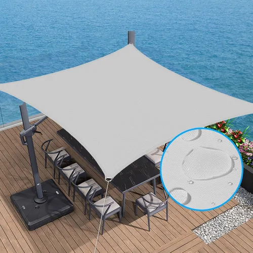 Toldo tipo vela con kit de herramientas, impermeable, 10 x 10 pies, rectangular, con bloqueo UV, refugio para patio al aire libre, patio, césped,