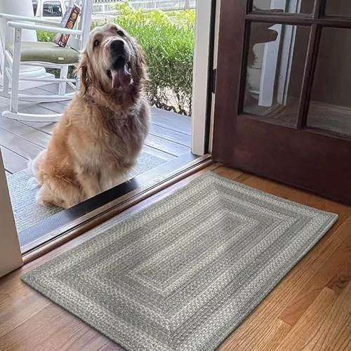 Miniatura 176 de Homespice Alfombras de Área Ovaladas Trenzadas de Yute Denim Azul de 8x10 pies para Sala de Estar, Dormitorio y Comedor. Apto para Mascotas. Estilos