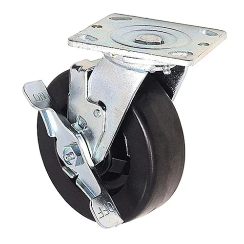 Miniatura 11 de ICON Ruedas giratorias PHN de 6 x 2 pulgadas, ruedas industriales resistentes, placa superior de 4 x 4.5 pulgadas, negro, 2 ruedas rígidas 2