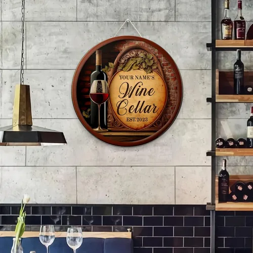 Miniatura 3 de Artsy Woodsy Letrero de madera de bodega personalizado (no tallado real), accesorios de placa artística de pared, regalos personalizados
