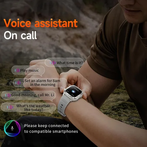 Miniatura 5 de Yihou Relojes inteligentes para hombres, relojes militares, monitor de salud con monitor de frecuencia cardíaca, rastreador de sueño, reloj silicona