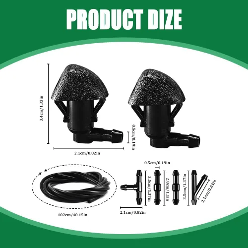 Miniatura 2 de Kit de boquillas de limpiaparabrisas de repuesto para automóvil, manguera de chorro de lavado y líquido con conectores, accesorios de automóvil