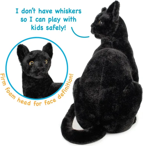 Miniatura 4 de TigerHart Boone, el gato negro, animal de peluche relleno de 13 pulgadas