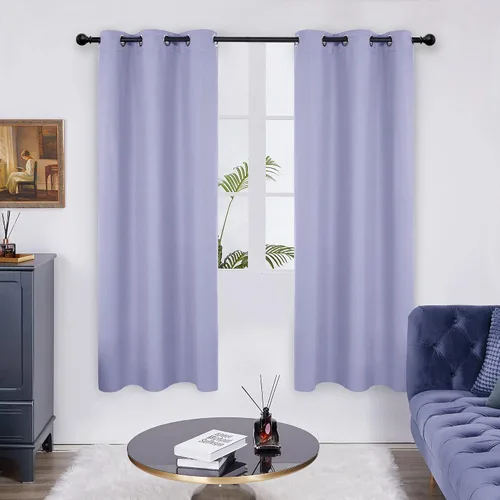 Miniatura 15 de Deconovo Cortina opaca, para oscurecer la habitación Gris claro
