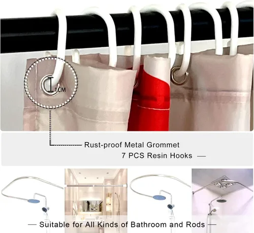 Miniatura 6 de Divertido juego de cortinas de ducha pequeñas, divertidas cortinas de ducha angostas de monstruo de anime para baño, decoración de baño asiática