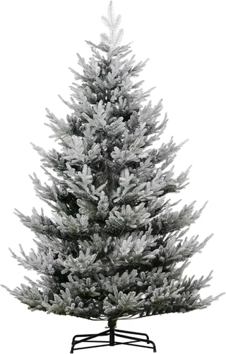 Miniatura 16 de HOMCOM Árbol de Navidad artificial de pino flocado de nieve sin luz de 9 pies de alto con ramas realistas, verde