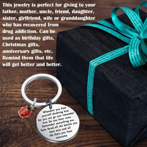 Miniatura 6 de TIIMG Llavero inspirador de mariquita, regalos para amantes de la buena suerte, regalos para amigas, mejores amigas