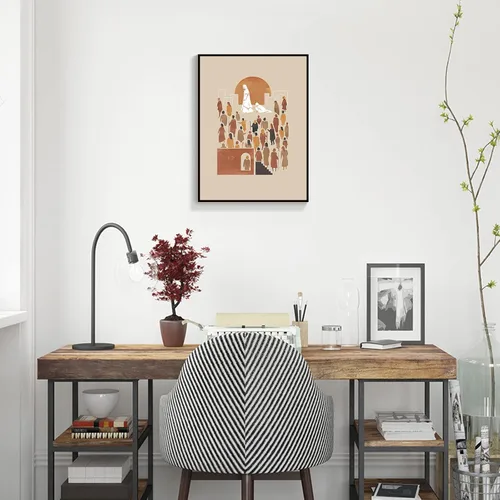Miniatura 5 de OAOPIC Póster de aluminio negro con marco de Jesús, mujer, curado, con escritura, lienzo, arte de pared, versos de la Biblia, pintura impresa