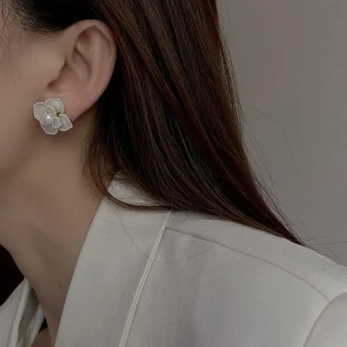 Miniatura 3 de H&Z - Aretes de aguja de plata 926 con diseño de flor de perla, estilo vintage, estilo barroco, boda, regalo de cumpleaños para mujer