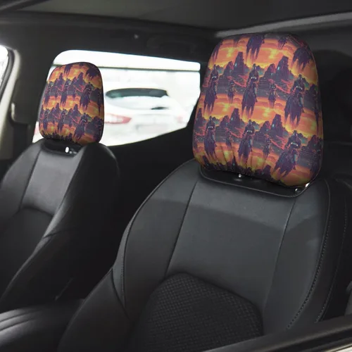 Miniatura 5 de Headrest Covers for Cars Accessories Interior for Women Men 2Pcs - Cyber Retro Western Cowboy Print Head Rest Cover for Car Decor, Fashion