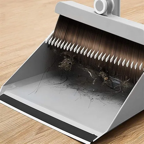 Miniatura 4 de Juego de escoba con recogedor Limpieza del hogar Escoba de acero inoxidable Recogedor Combinación antiadherente Artefactos de barrido de pelo
