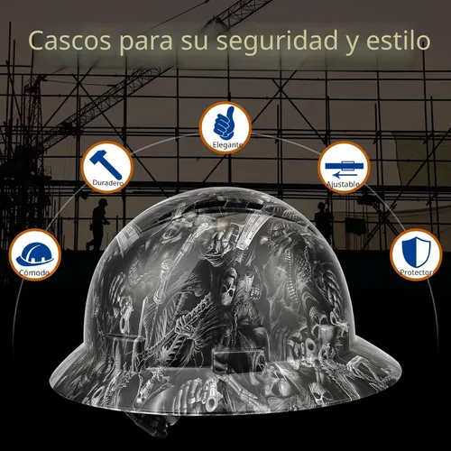 Miniatura 2 de Casco de seguridad OSHA de ala completa, casco de seguridad duradero y ligero de fibra de carbono, equipo de protección de suspensión de trinquete