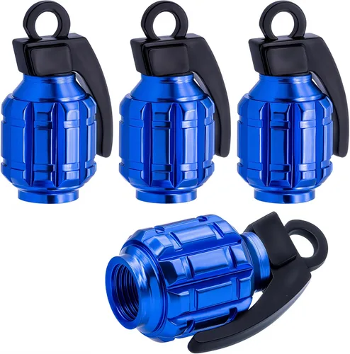 Miniatura 58 de 4 piezas tapas de vástago de válvula de neumático estilo bola 8, cubiertas universales de vástago de válvula de neumático con núcleo de cobre a