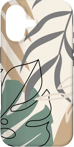 Miniatura 32 de Funda abstracta minimalista exótica para iPhone 13 Pro Tropical Botanical Beige Brown