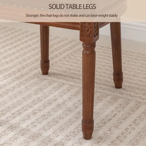 Miniatura 6 de Sillas de comedor de madera para casa de campo, sillas de cocina estilo país francés, silla vintage para sala de estar con respaldo redondo, silla