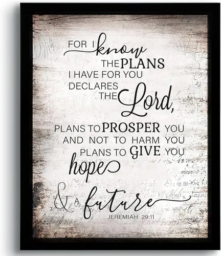 Miniatura 13 de PHAMTE Jeremías 29 11 - Arte de pared de Jeremías cristiano 29:11 For I Know The Plans I Have For You, arte de pared, versículo bíblico con texto