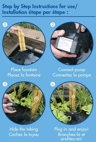 Miniatura 5 de Aquascape Fuente de bambú de tres niveles con bomba de agua 78015