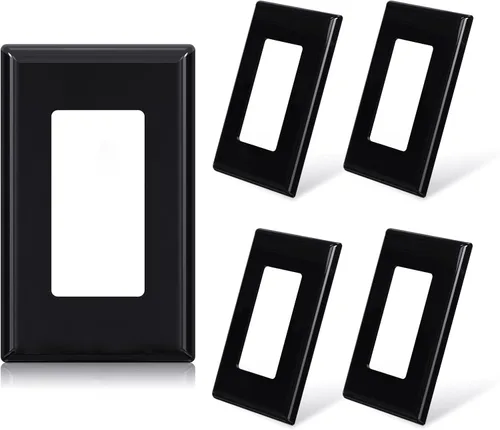 ELEGRP Placas de pared decorativas sin tornillos de 1 gang, tamaño estándar, cubierta de placa frontal termoplástica irrompible para interruptor de