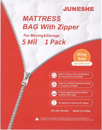 Miniatura 7 de Bolsa de almacenamiento de colchón individual con cremallera, funda de 5 mil de grosor Plastic Mattress Protector, Moving Supplies, Waterproof